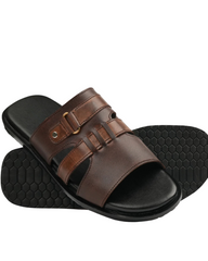 Regal Buckle-Strap Leather SlidesVS-3001