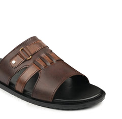 Regal Buckle-Strap Leather SlidesVS-3001