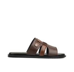 Regal Buckle-Strap Leather SlidesVS-3001