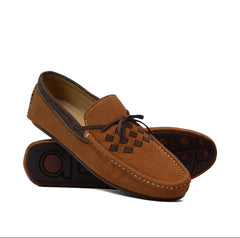 Vogue Suede Loafers – Tan-VL008