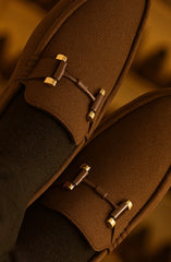 Classic Buckle Suede Loafers-VL006