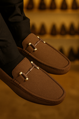 Classic Buckle Suede Loafers-VL006