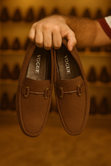 Classic Buckle Suede Loafers-VL006