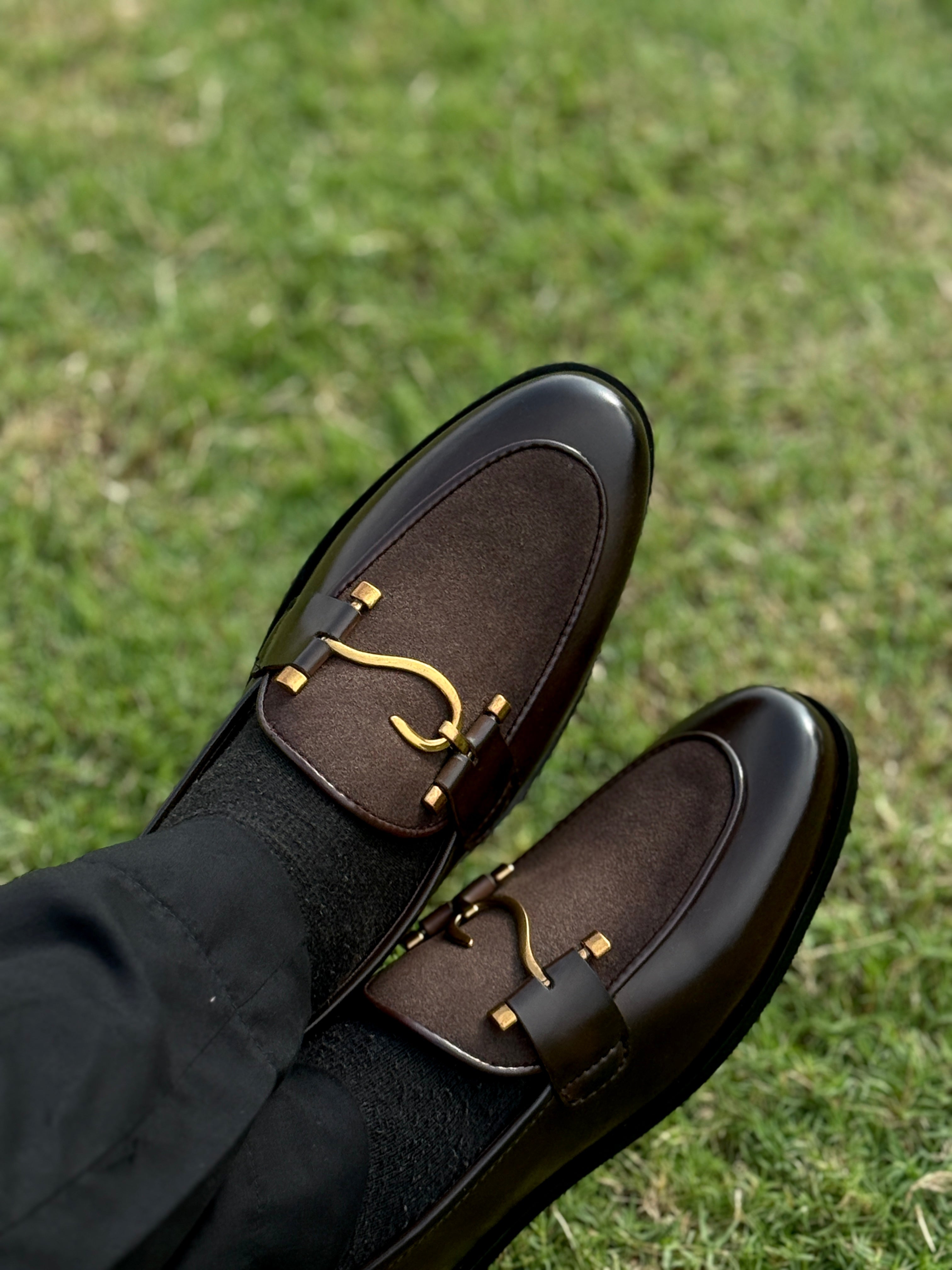 Brown Suede S Buckle-VF019