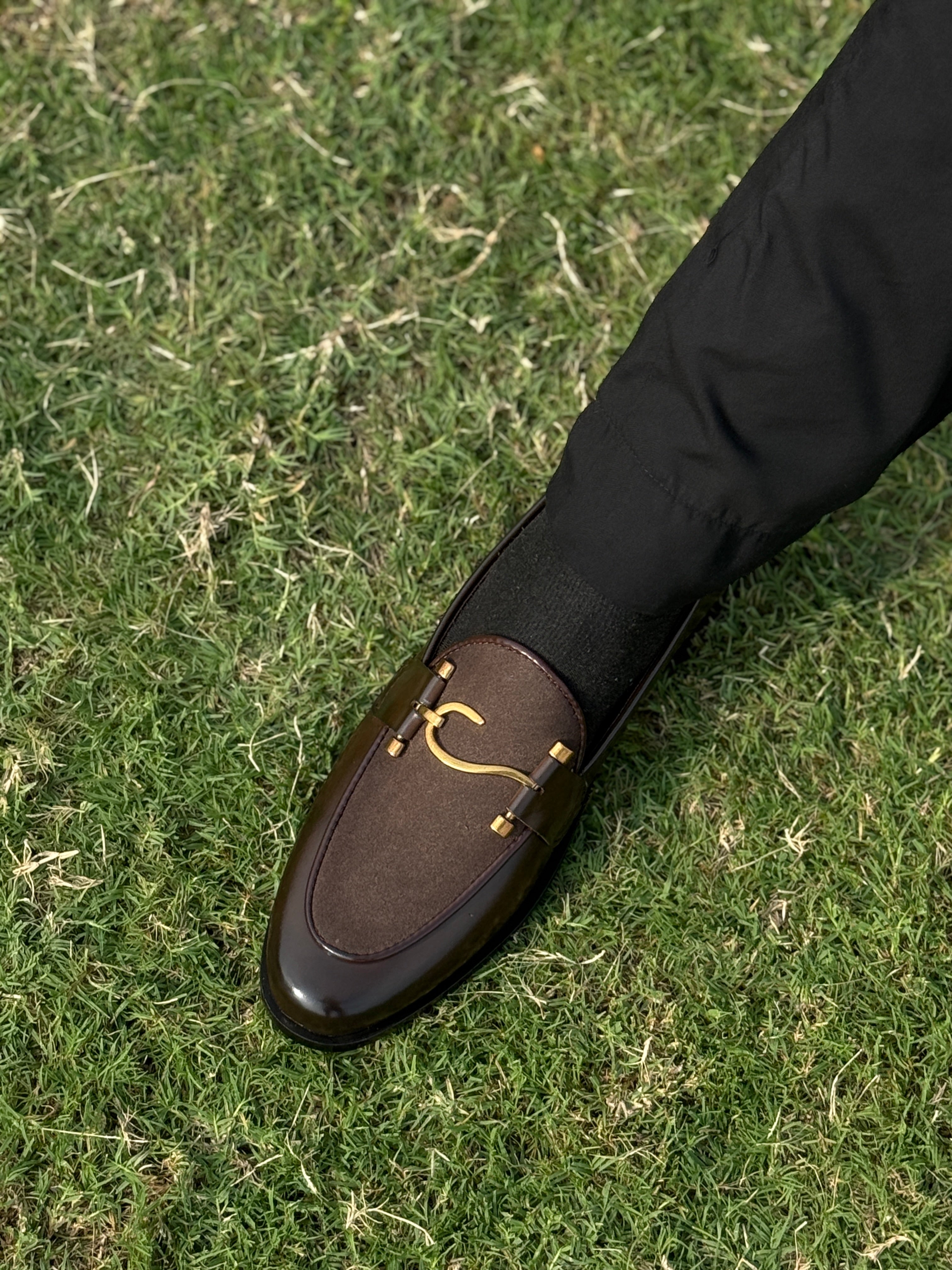 Brown Suede S Buckle-VF019