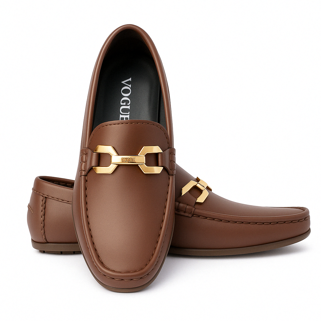 Brown Leather Loafers-VL011