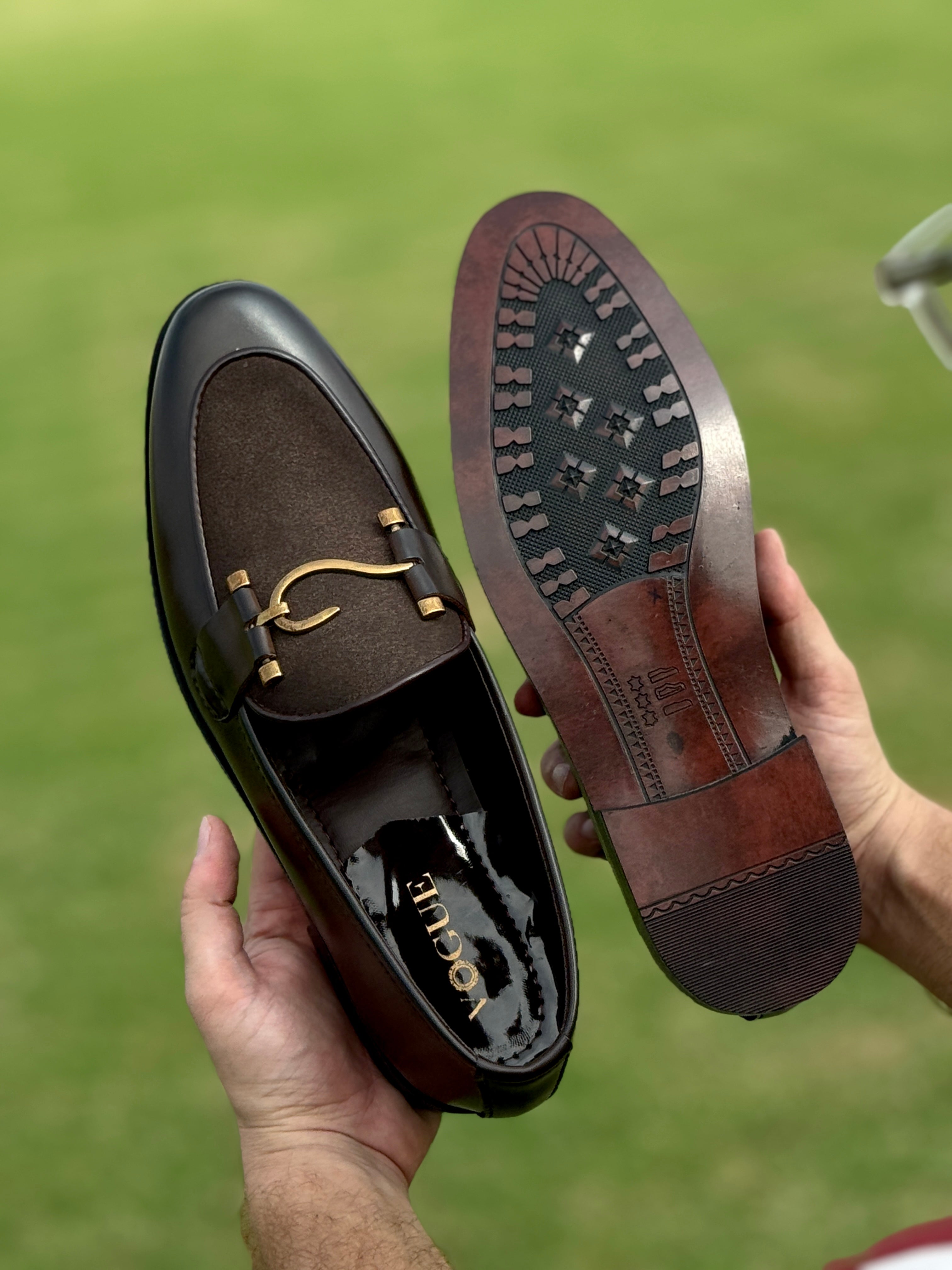 Brown Suede S Buckle-VF019
