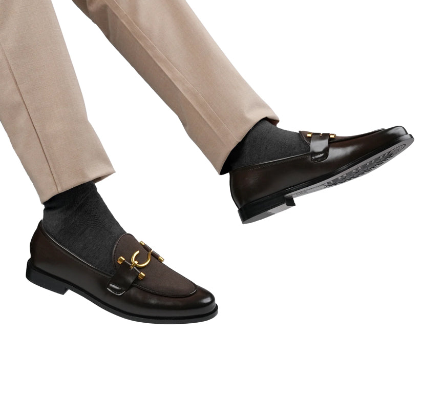 Brown Suede S Buckle-VF019