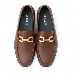 Brown Leather Loafers-VL011