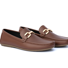 Brown Leather Loafers-VL011